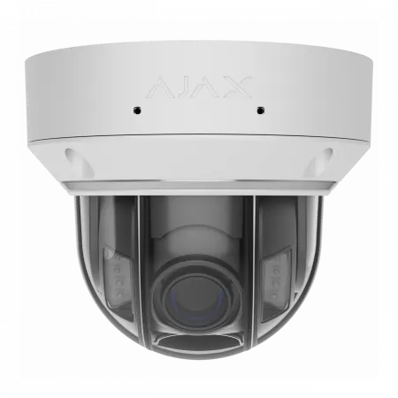 IP-камера дротова Ajax DomeCam HLVF 5 MP White, 2.8–12 мм, PoE, True WDR, IP65, ІЧ 40 м, LED 25 м, аудіо, кут огляду 32° до 100°, біла, 126285.214.WH1