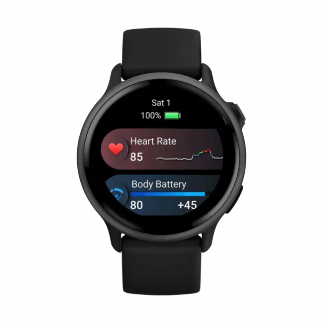 Смарт-годинник Garmin Vivoactive 6 Slate з Black чорним силіконовим ремінцем