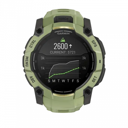 Смарт-годинник Garmin Instinct 3 50 мм, AMOLED Fern Green зелений з Fern Green зеленим силіконовим ремінцем