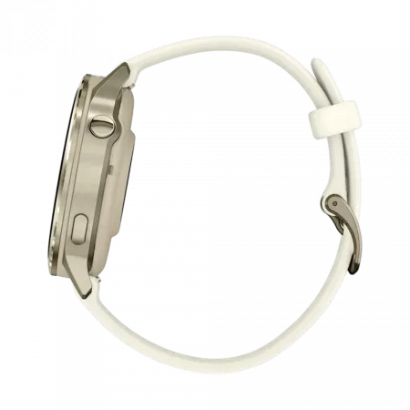 Смарт-годинник Garmin Venu 4 41 мм Lunar Gold з Bone світло-бежевим силіконовим ремінцем