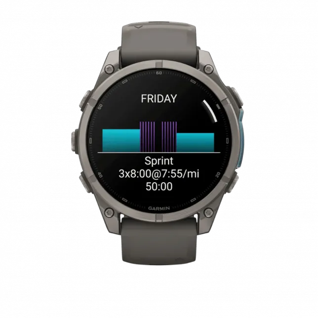 Смарт-годинник Garmin Fenix 9 47мм, Titanium з Pebble Gray темно-сірим силіконовим ремінцем