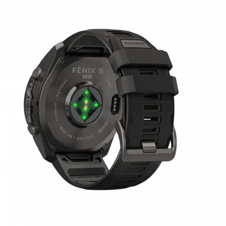 Смарт-годинник Garmin Fenix 9 Pro 51мм, Carbon Gray DLC Titanium з Black/Pebble Grey чорним/темно-сірим силіконовим ремінцем