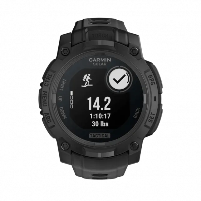 Смарт-годинник Garmin Instinct 3 45 мм, Solar, Tactical Edition Black чорний з чорним силіконовим ремінцем