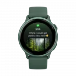 Смарт-годинник Garmin Vivoactive 6 Metallic Jasper Green з Jasper Green зеленим силіконовим ремінцем