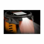 Смарт-годинник Garmin Fenix 9 Pro - inReach, 51мм Titanium з Autumn Orange/Spark Orange помаранчевим силіконовим ремінцем