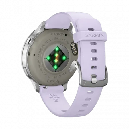 Смарт-годинник Garmin Venu 4 41 мм Silver з Periwinkle бузковим силіконовим ремінцем