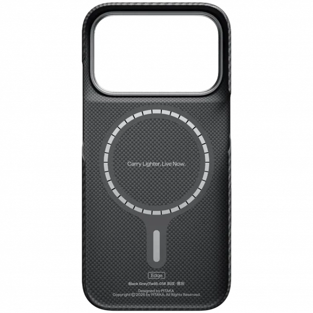 Чохол Pitaka Edge Ultra-Slim Twill Black/Grey для iPhone 18 Pro Max/17 Pro Max
