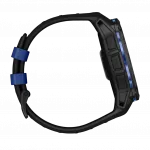 Смарт-годинник Garmin Instinct 3 50 мм, AMOLED Black чорний з Black/Bolt Blue чорним/синім силіконовим ремінцем