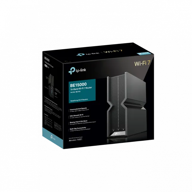 Маршрутизатор TP-LINK Archer BE700 BE15000, 3xGE LAN, 1x2.5GE LAN, 1x10GE WAN, 1xUSB3.0 MESH