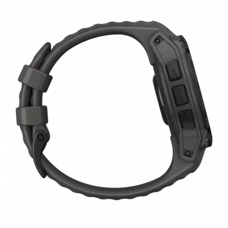 Смарт-годинник Garmin Instinct E 40 мм Black чорний з Charcoal коричневим силіконовим ремінцем