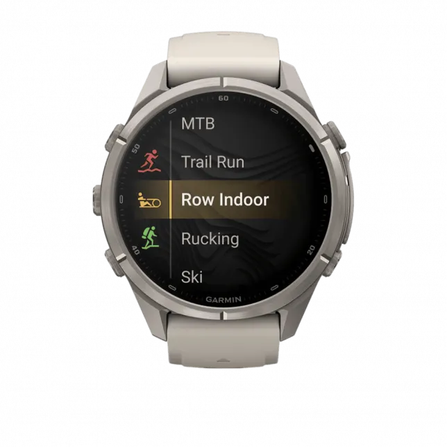 Смарт-годинник Garmin Fenix 9 Pro - inReach, 43мм Titanium з Fog Grey/Dark Sandstone сірим/темно сірим силіконовим ремінцем