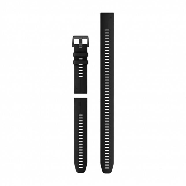 Ремінець QuickFit 22 мм, Black чорний силіконовий (комплект з трьох частин)