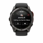 Смарт-годинник Garmin Fenix 8 51мм, MicroLED Sapphire, Titanium, Carbon Gray DLC з Black/Pebble Grey чорним/сірим силіконовим ремінцем
