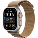 Apple Watch Ultra 4 GPS + LTE, 49mm Natural Titanium Case with Desert Alpine Loop - Small (MJAE4)