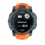 Смарт-годинник Garmin Instinct 3 50 мм, Solar Twilight сірий з Solstice помаранчевим силіконовим ремінцем
