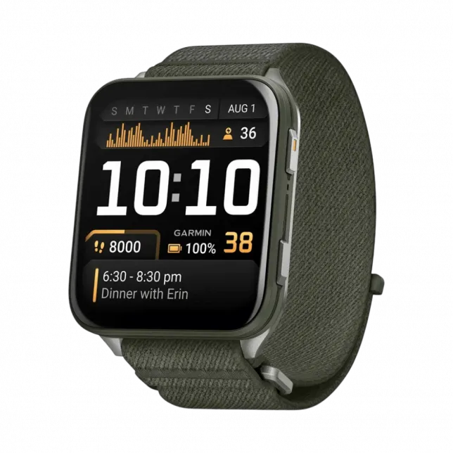 Смарт-годинник Garmin Venu X1 Moss хакі з титановим корпусом та Moss хакі нейлоновим ремінцем ComfortFit