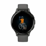 Смарт-годинник Garmin Venu 3S Slate Stainless Steel Bezel з Pebble Gray темно-сірим корпусом та силіконовим ремінцем