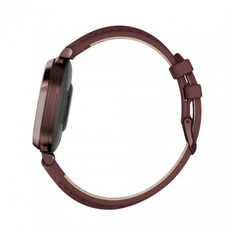 Смарт-годинник Garmin Lily 2 Classic Dark Bronze з Mulberry бордовим шкіряним ремінцем