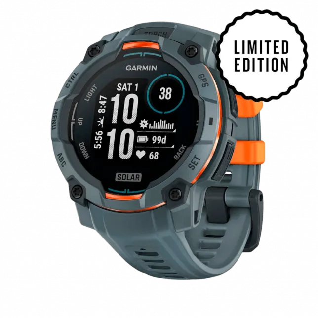 Смарт-годинник Garmin Instinct 3 45 мм, Solar Twilight сірий з Twilight сірим силіконовим ремінцем