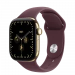 Apple Watch Series 12 GPS + LTE 42mm Radiant Gold Titanium Case with Burgundy Sport Band - M/L (MJGK4)