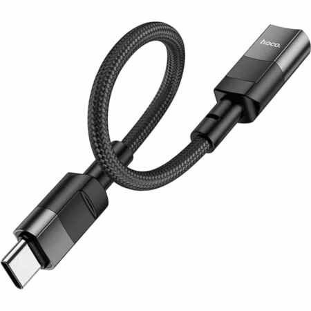 Перехідник Hoco Type-C to lightning (P+M) 10см Black U107