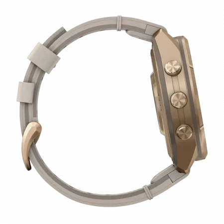 Смарт-годинник Garmin Fenix 9 Pro - inReach, 43мм Autumn Gold Titanium з Bone бежевим шкіряним ремінцем