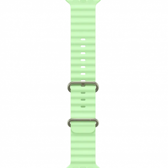 Apple Watch Ultra 4 GPS + LTE 49mm Natural Titanium Case with Neon Green Ocean Band (MJCR4+MGCF4)