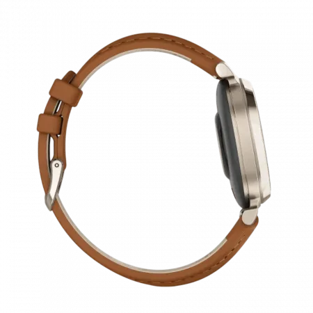 Смарт-годинник Garmin Lily 2 Classic Cream Gold з Tan коричневим шкіряним ремінцем