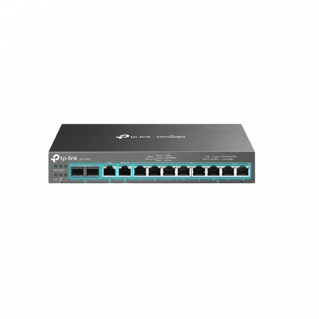 Мультисервісний Маршрутизатор TP-LINK ER7212PC 8xGE LAN (8xPoE), 1xGE WAN, 1xGE WAN/LAN, 2xGE SFP WAN/LAN, 110Вт