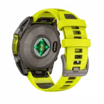 Смарт-годинник Garmin Fenix 8 47мм, Solar Sapphire, Titanium з Amp Yellow/Graphite жовтим силіконовим ремінцем