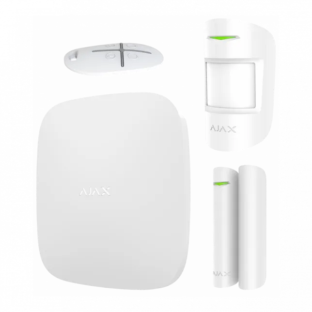 Комплект охоронної сигналізації Ajax StarterKit, hub, motionprotect, doorprotect, spacecontrol, jeweller, бездротовий, білий (20288.56.WH1)