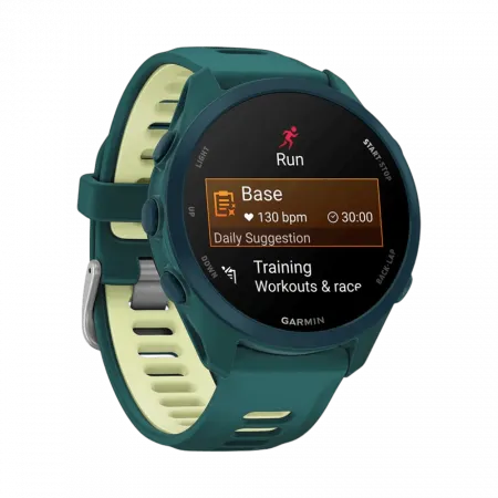 Смарт-годинник Garmin Forerunner 170 Music Teal Green зелений з Teal Green/Citron Band зеленим/жовтим силіконовим ремінцем