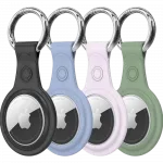 Комплект чохлів Dux Ducis Secure Holder with Key Ring для Apple AirTag Black/Blue/Green/Purple 4 шт.