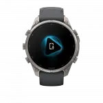 Смарт-годинник Garmin Fenix 9 Pro 47мм, Titanium з Graphite/Black темно-сірим/чорним силіконовим ремінцем