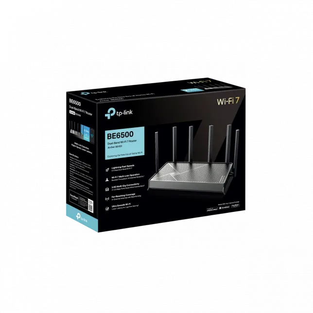 Маршрутизатор TP-LINK Archer BE400 BE6500, 3xGE LAN, 1x2.5GE LAN, 1x2.5GE WAN, 1xUSB3.0 MESH