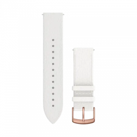 Ремінець Quick Release 20 мм, White білий, 18K Rose Gold PVD застібка, італійська шкіра