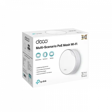Система WiFi-Mesh TP-LINK Deco X50 AX3000, 1xGE LAN/WAN, 1x2,5GE LAN/WAN, 3мод, PoE