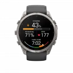 Смарт-годинник Garmin Fenix 9 Pro 51мм, Titanium з Graphite/Black темно-сірим/чорним силіконовим ремінцем