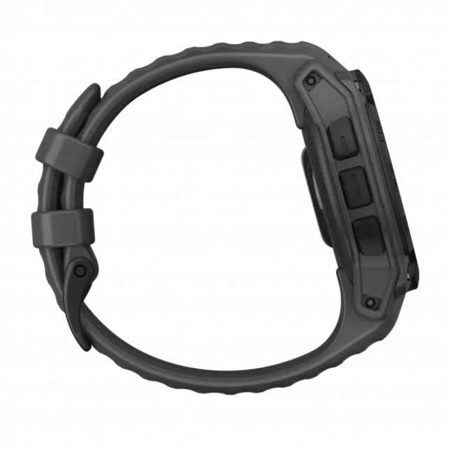 Смарт-годинник Garmin Instinct E 40 мм Black чорний з Charcoal коричневим силіконовим ремінцем