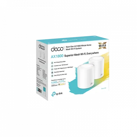 Система WiFi-Mesh TP-LINK Deco X20 AX1800, 1xGE LAN, 1xGE WAN, 2мод