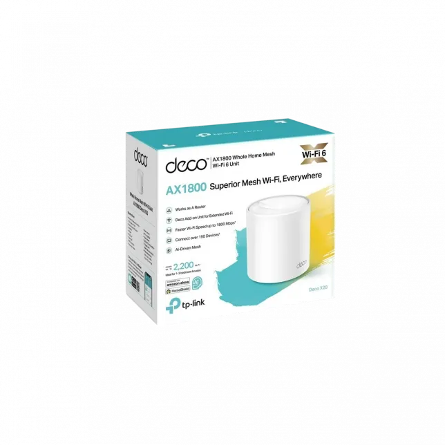 Система WiFi-Mesh TP-LINK Deco X20 AX1800, 1xGE LAN, 1xGE WAN, 1мод