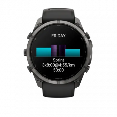 Смарт-годинник Garmin Fenix 9 Pro – 51мм Carbon Gray DLC Titanium з Black/Pebble Grey чорним/темно-сірим силіконовим ремінцем