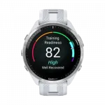 Смарт-годинник Garmin Forerunner 965 Titanium Bezel з Whitestone корпусом та Whitestone/Powder Grey силіконовим ремінцем