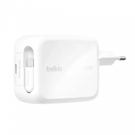 Зарядний пристрій Belkin 67W USB-C PD PPS + вбудований кабель USB-C White