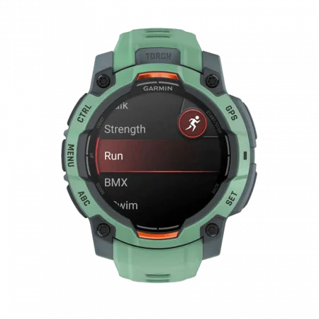 Смарт-годинник Garmin Instinct 3 45 мм, AMOLED Neotropic зелений з Neotropic зеленим силіконовим ремінцем