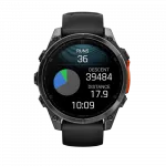 Смарт-годинник Garmin Fenix 8 47мм, AMOLED Slate Gray з Black чорним силіконовим ремінцем