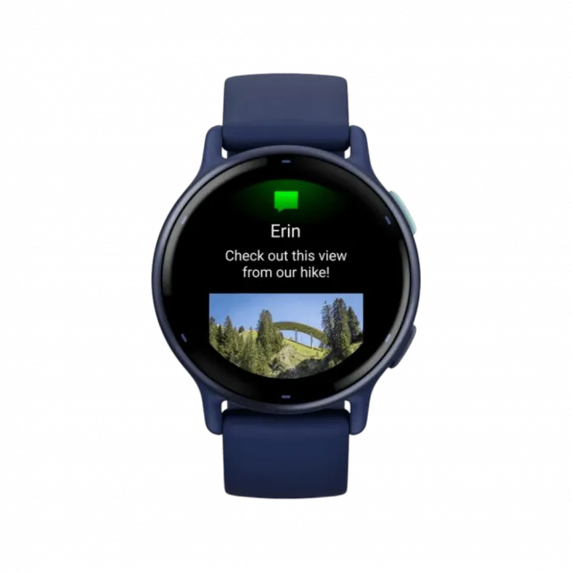 Смарт-годинник Garmin Vivoactive 5 Metallic Navy Aluminium Вezel з темно-синім корпусом Navy та силіконовим ремінцем
