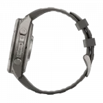 Смарт-годинник Garmin Fenix 9 Pro - inReach, Solar, 47мм Titanium з Pebble Grey темно-сірим силіконовим ремінцем