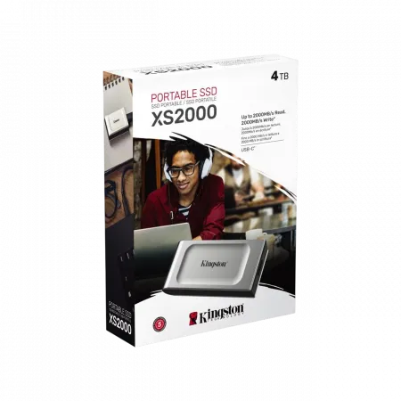 Портативний SSD Kingston 4TB USB 3.2 Gen 2x2 Type-C XS2000 R2000/W2000MB/s