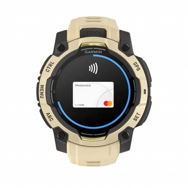 Смарт-годинник Garmin Instinct 3 45 мм, AMOLED Citrine бежевий з Citrine бежевим силіконовим ремінцем